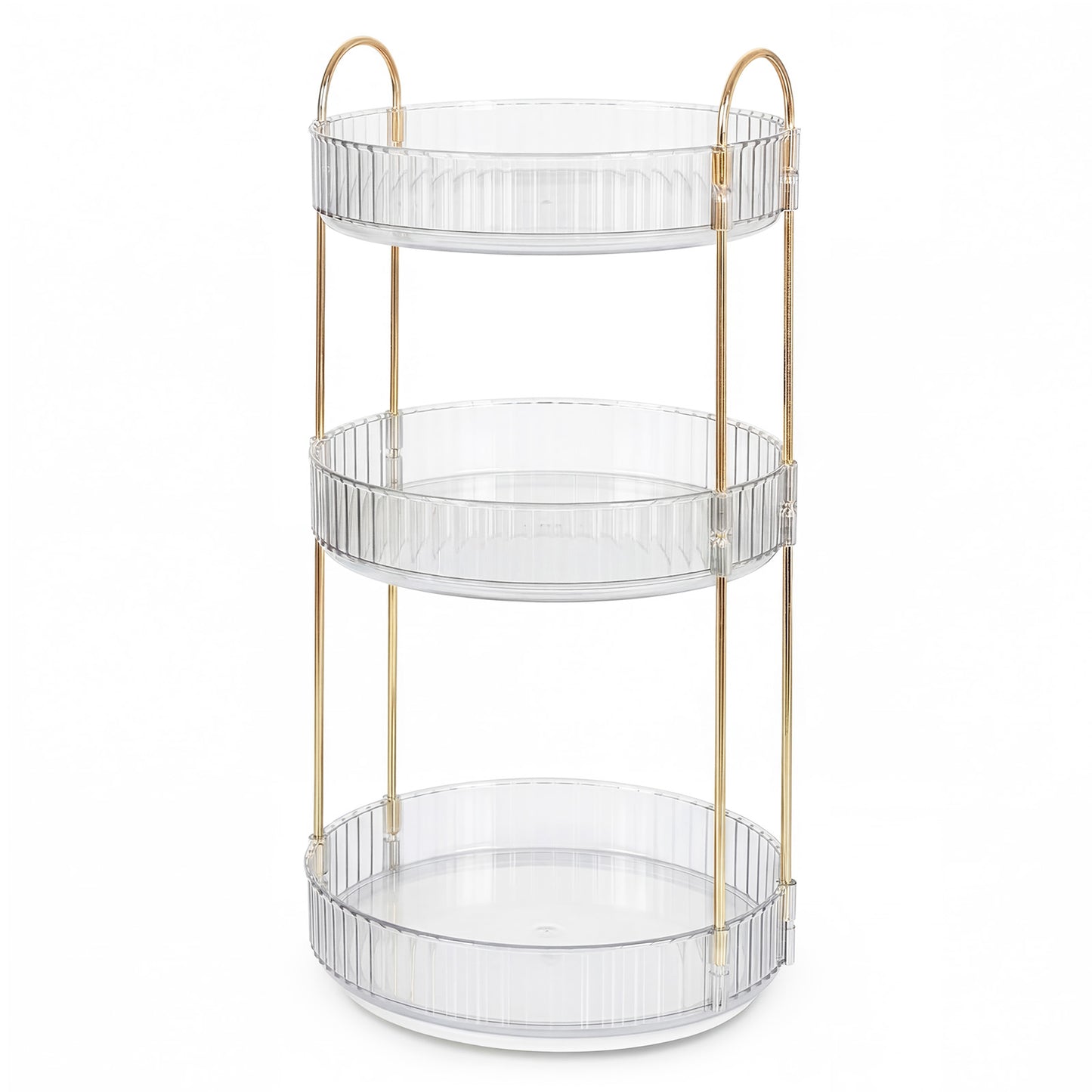 ilus Makeup Organiser 360 Rotating Spinning 3 Tiers Cosmetic Organizer White
