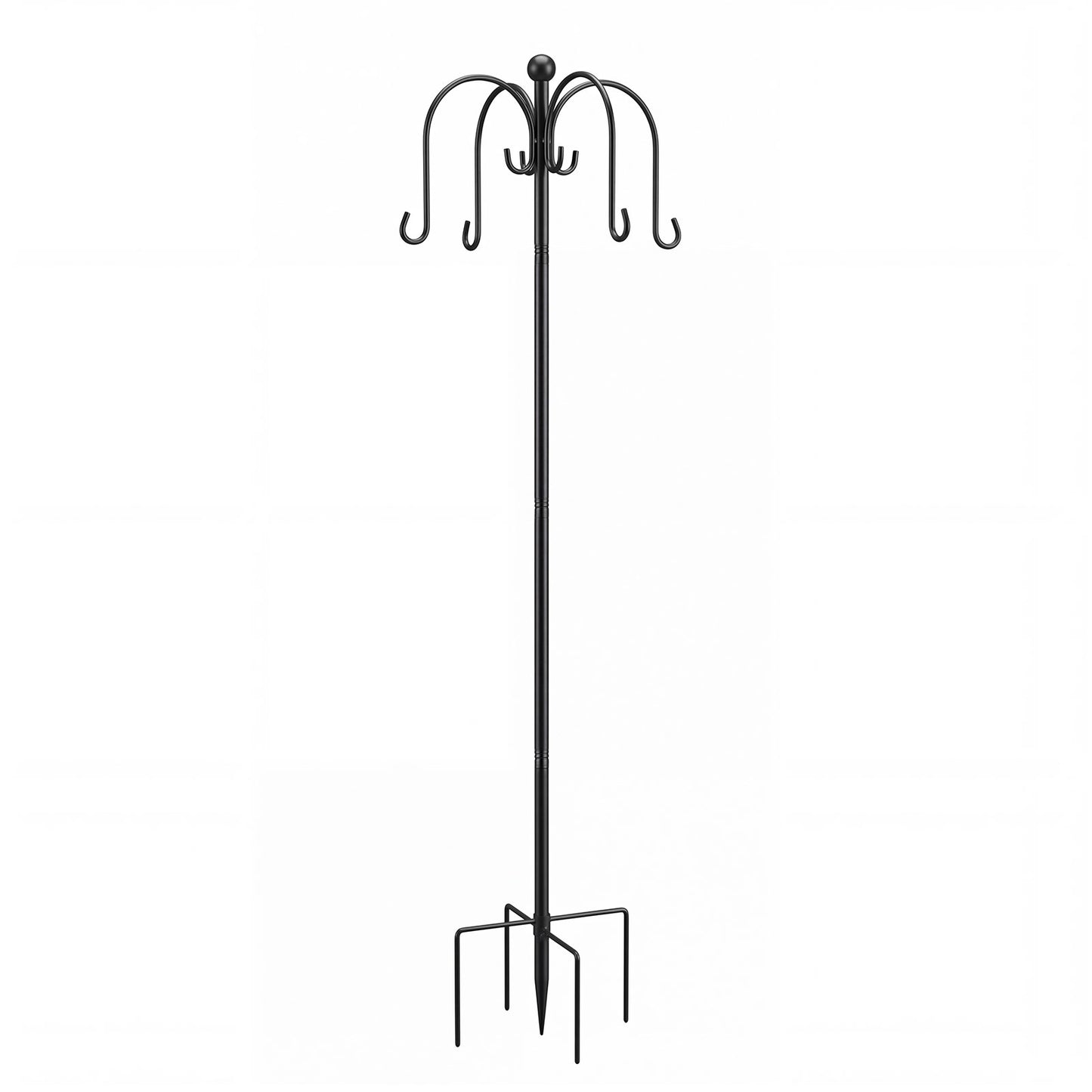 TOQUE Bird Feeding Station Outdoor Garden Shepherd Hook Adjustable Stand Black