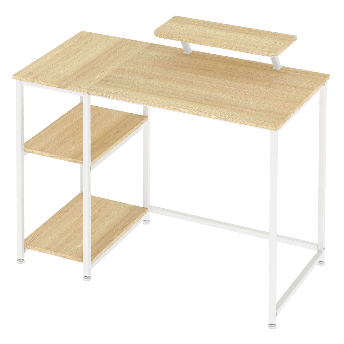 Levede Office Desk Ergonomic Computer Table with Storage Shelves Monitor Stand