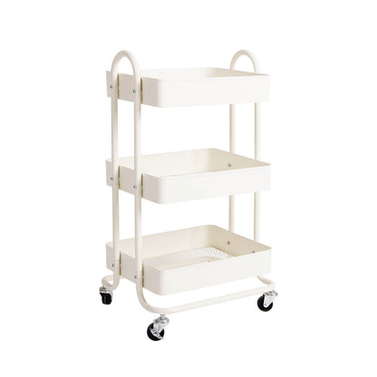 Levede Kitchen Trolley Cart 3 Tiers Storage Rack Steel Shelf Organiser Wheels