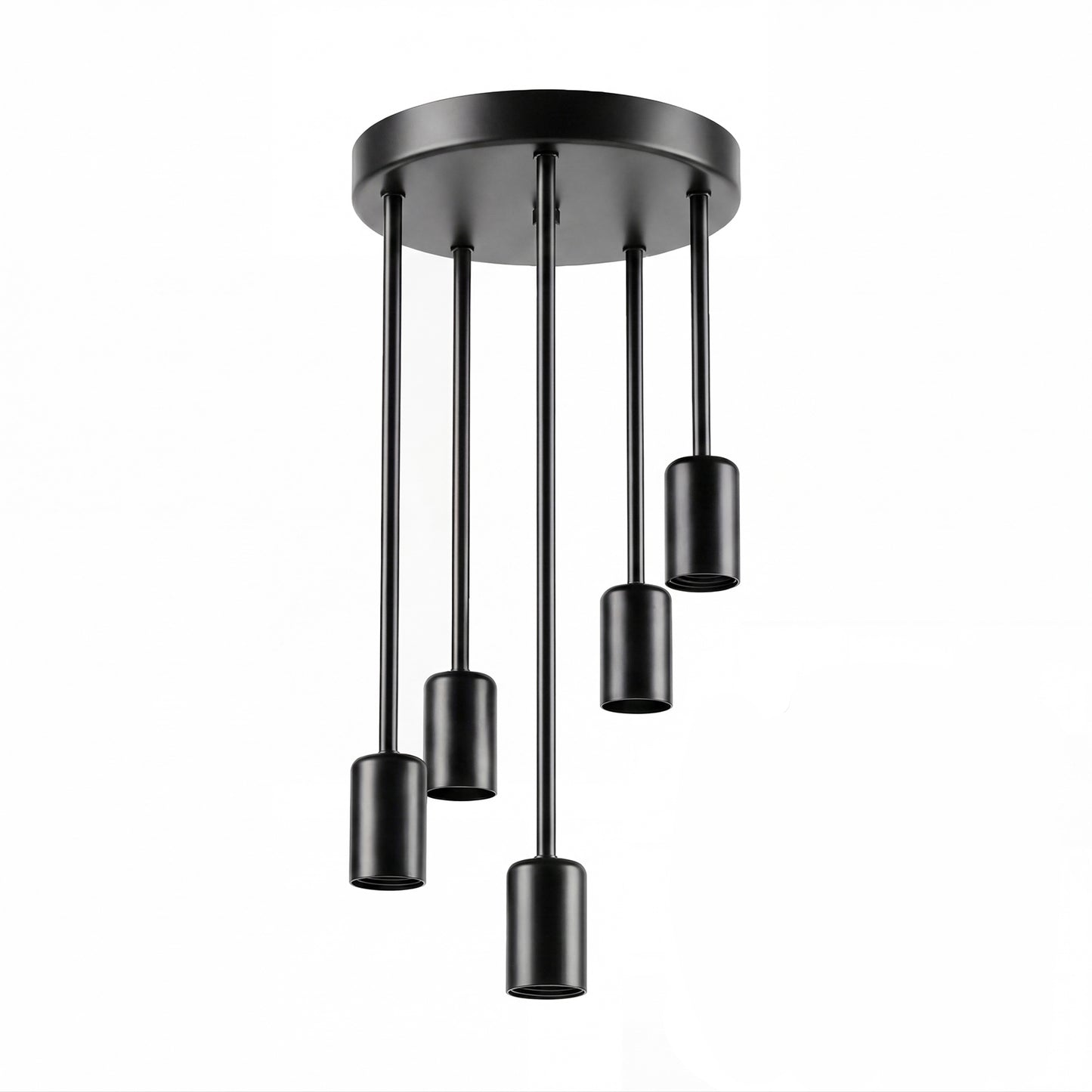 Emitto Ceiling Lights 5 Lights Flush Fitting Pendant Lamp E27 Base Black