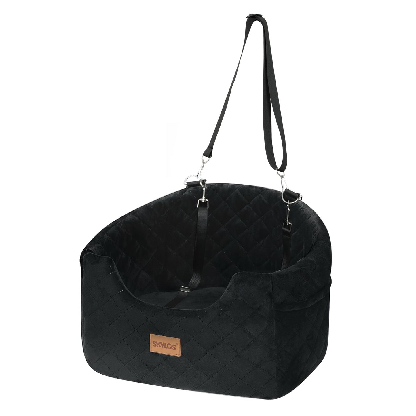 Skylos Dog Booster Car Seat Safe Puppy Travel Carrier Bed Bag Basket Pet Black