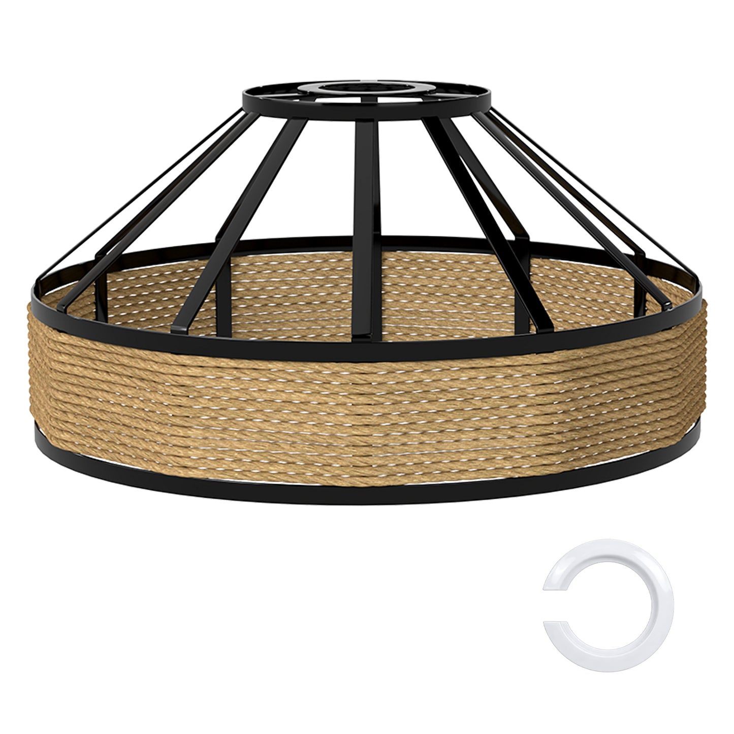Emitto Modern Ceiling Pendant Light Shade Industrial Hemp Rope Lamp Shade 25cm