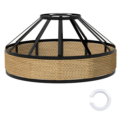 Emitto Modern Ceiling Pendant Light Shade Industrial Hemp Rope Lamp Shade 25cm