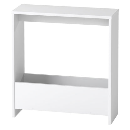 Levede Side Table with Magazine Storage End Table Narrow for Living Room White