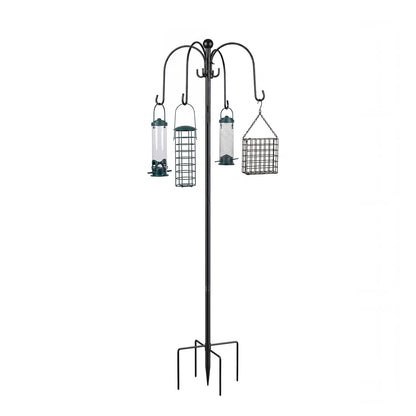 TOQUE Complete Bird Feeding Station Outdoor Garden Wild Birds Feeder 4 Feeders