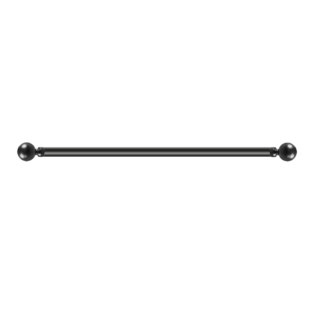 Marlow Steel Curtain Rod Quiet Rail Pole Pommel Set Extendable Adjustable Black