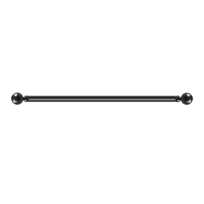 Marlow Steel Curtain Rod Quiet Rail Pole Pommel Set Extendable Adjustable Black
