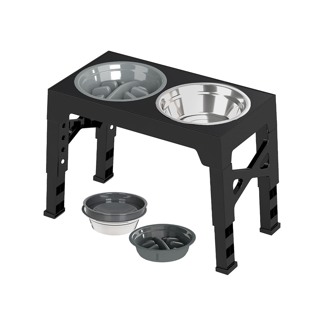 Skylos Raised Dog Feeding Bowl Elevated Pet Food Water Feeder Adjustable Folding