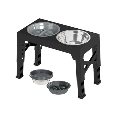 Skylos Raised Dog Feeding Bowl Elevated Pet Food Water Feeder Adjustable Folding