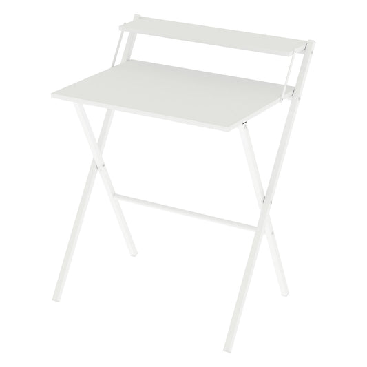 Levede Foldable Computer Desk Office Study Workstation with Monitor Shelf White