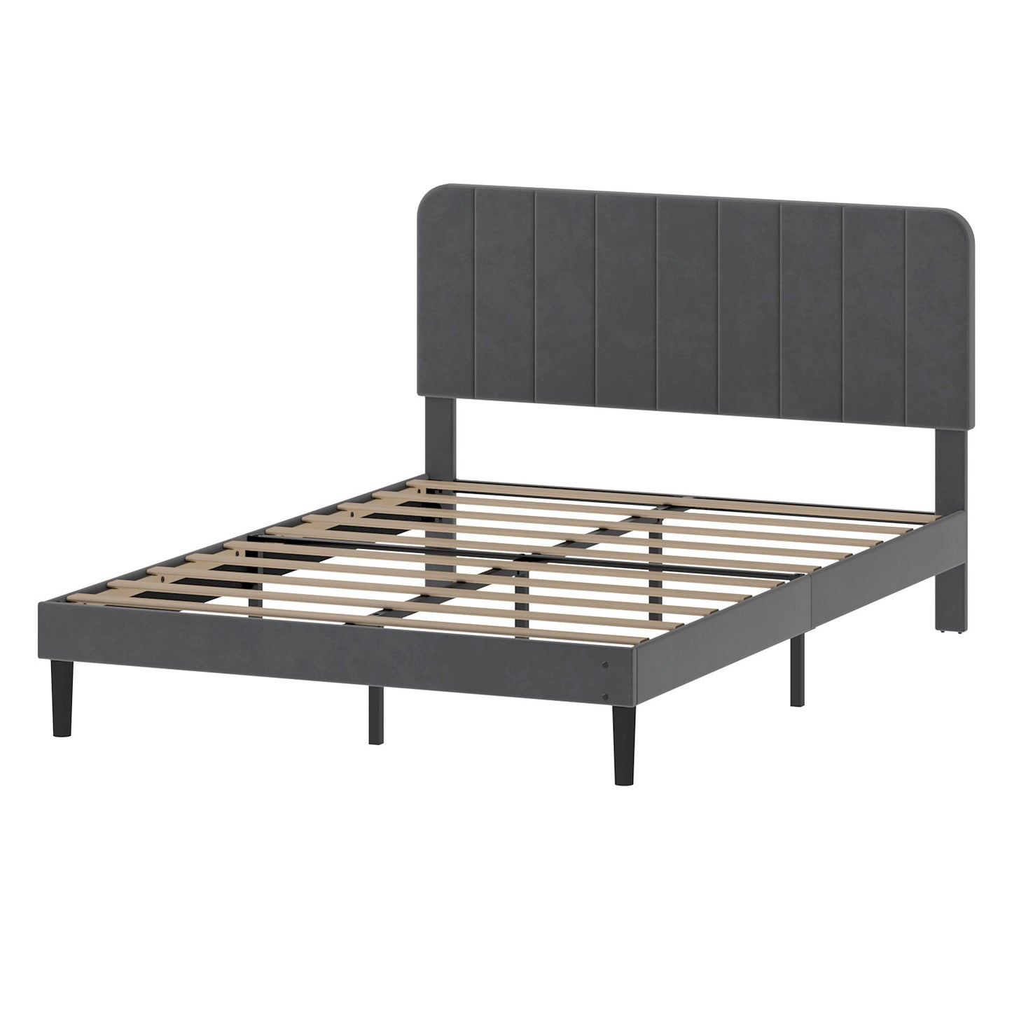 Levede Double Bed Frame Upholstered Platform Bedframe Adjustable Headboard