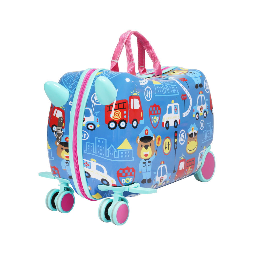 Dekko 17'' Ride On Suitcase Kids Travel Luggage on Wheel Heavy Duty Lightweight