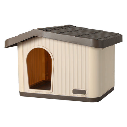 Skylos Plastic Dog House Pet Kennel Shelter for Small Medium Dogs Indoor Outdoor