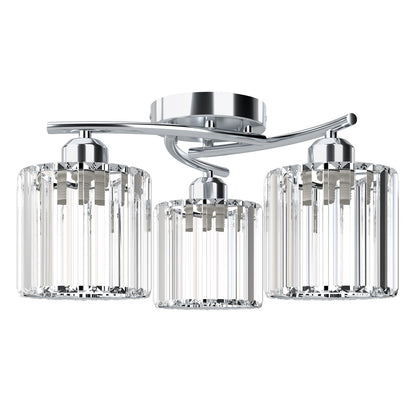 Emitto Crystal Ceiling Light 3 Light Semi Flush Mount Lamp E27 Chandelier Chrome