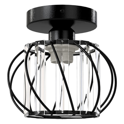 Emitto Crystal Ceiling Light Semi Flush Mount Chandelier Modern Hallway Lamp