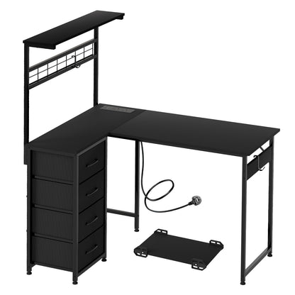 Levede Gaming Desk RGB LED Light Power Computer Table Storage Shelf Home Office