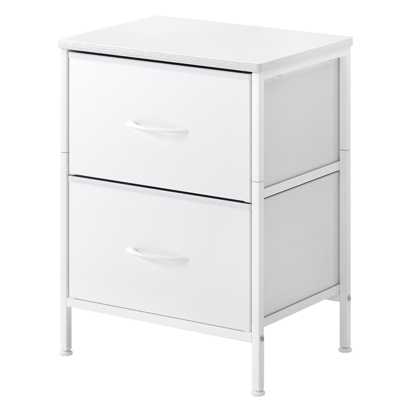 Levede Bedside Table 2 Fabric Drawer Nightstand Shelf Storage Furniture Cabinet