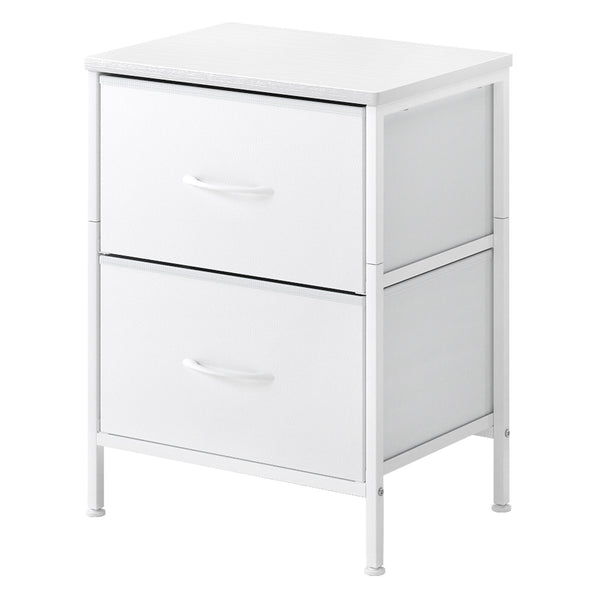 Levede Bedside Table 2 Fabric Drawer Nightstand Shelf Storage Furniture Cabinet