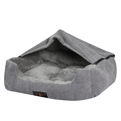 Skylos Large Dog Bed Pet Cave Bed Article Fleece Soft Washable Removable Blanket