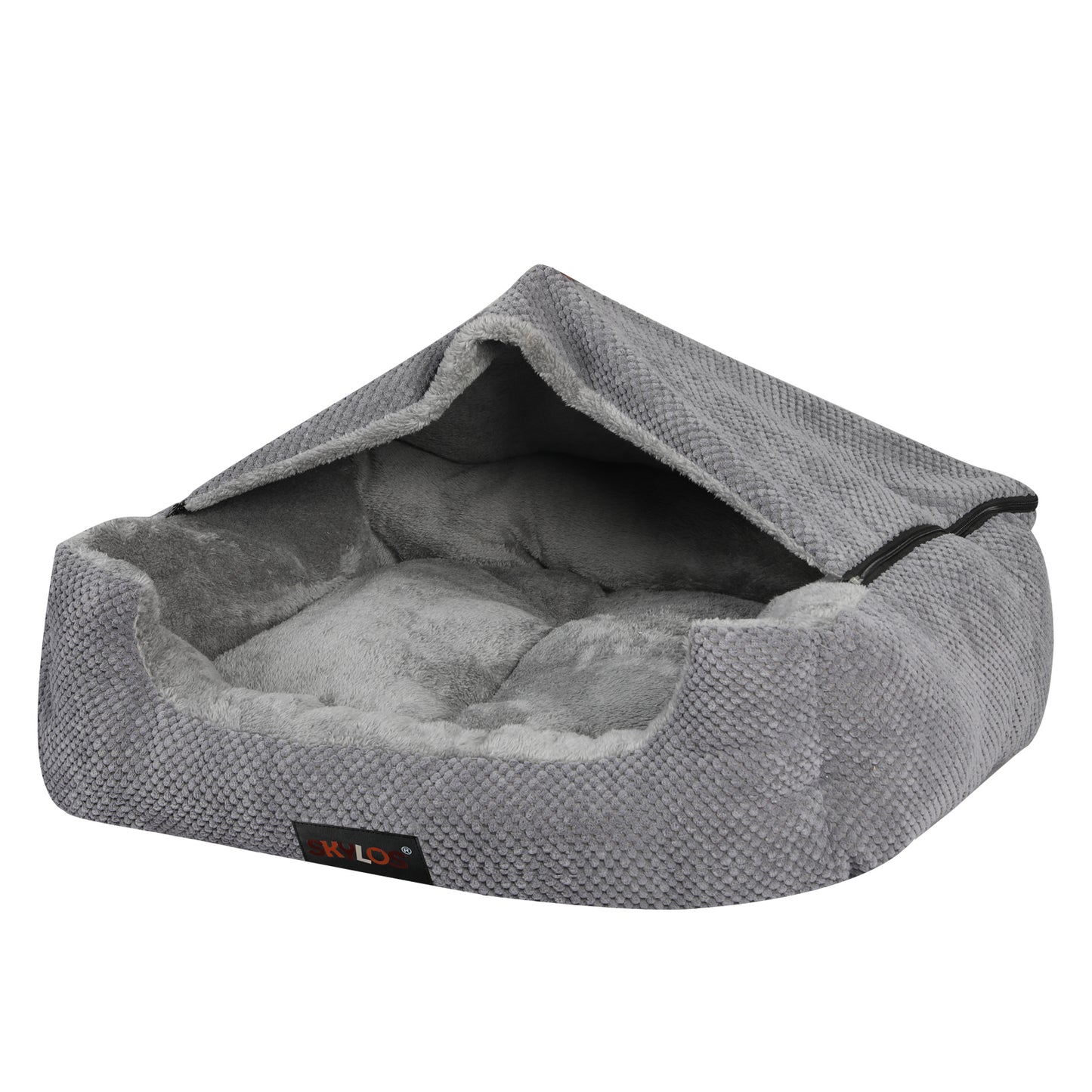 Skylos Dog Bed Cat Cave Bed Small Pet Bed Soft Removable Blanket Washable 51cm
