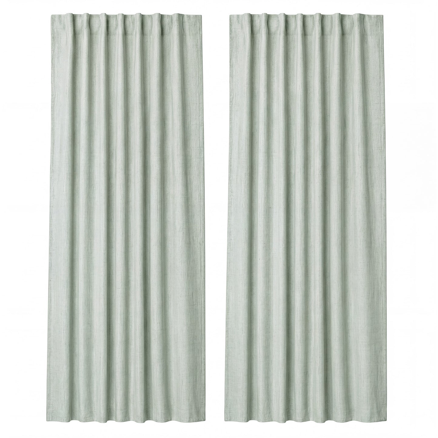 Marlow 100% Blackout Curtains Thermal Linen Look Pair Ready Made 46x72 in Green