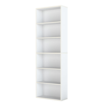 Levede Slim 6 Tier Bookshelf Narrow Bookcase  Storage Shelf Organizer Unit White