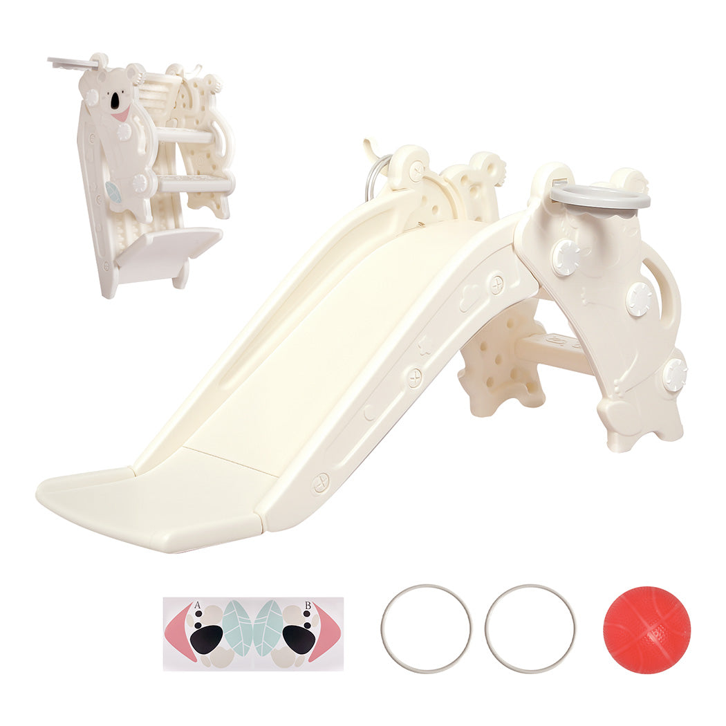 Dekko 4-In-1 Kids Slide Set Basketball Hoop Ring Toss Foldable Indoor Playground
