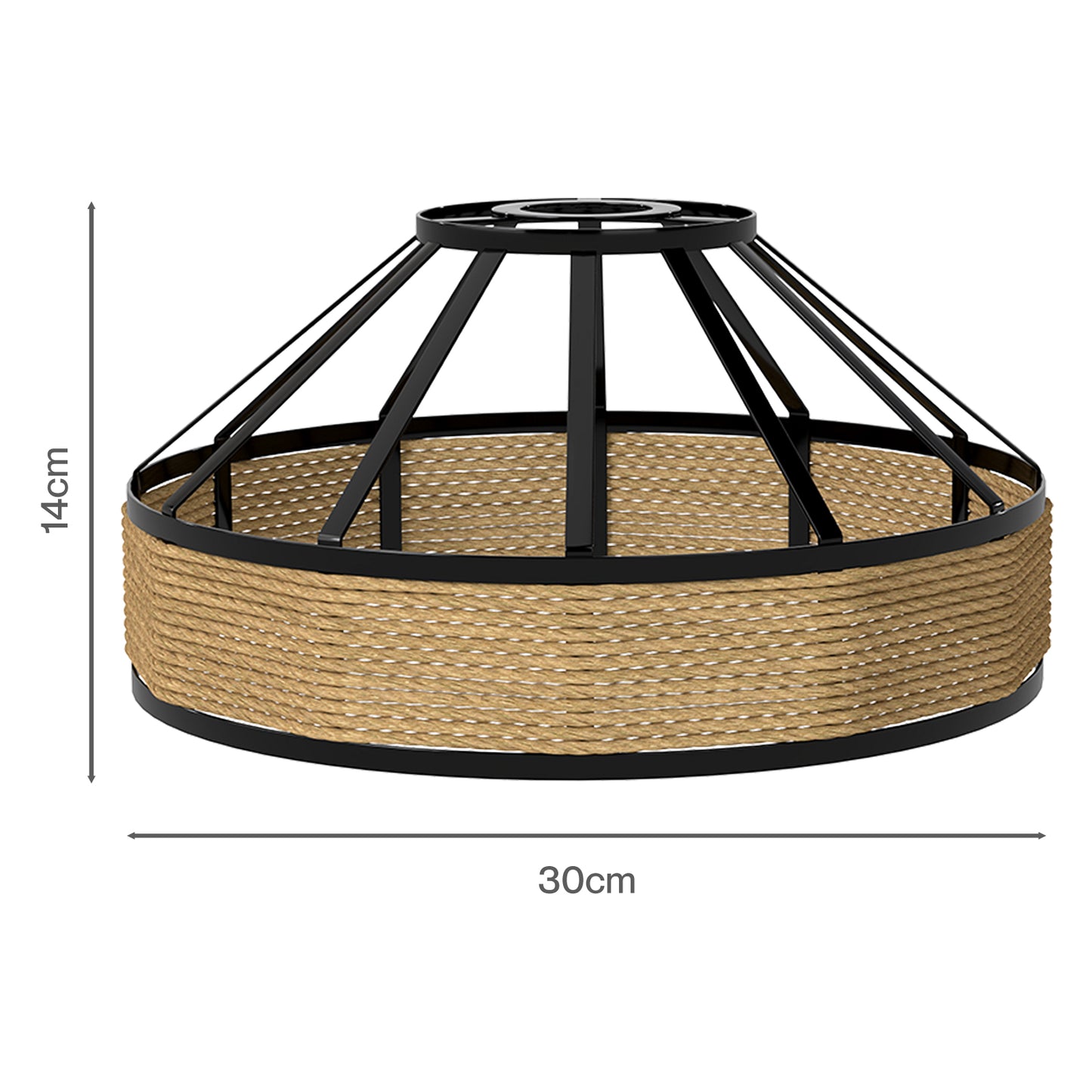 Emitto Modern Ceiling Pendant Light Shade Industrial Hemp Rope Lamp Shade 30cm