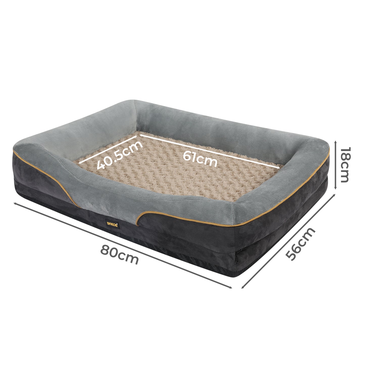 Skylos Dog Bed Orthopaedic Pet Cushion Washable Puppy Mattress Non Slip Washable