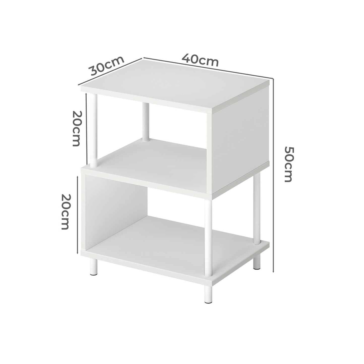 Levede Side Table 3 Tier Small Bedside Sofa End Table Storage Shelves Modern