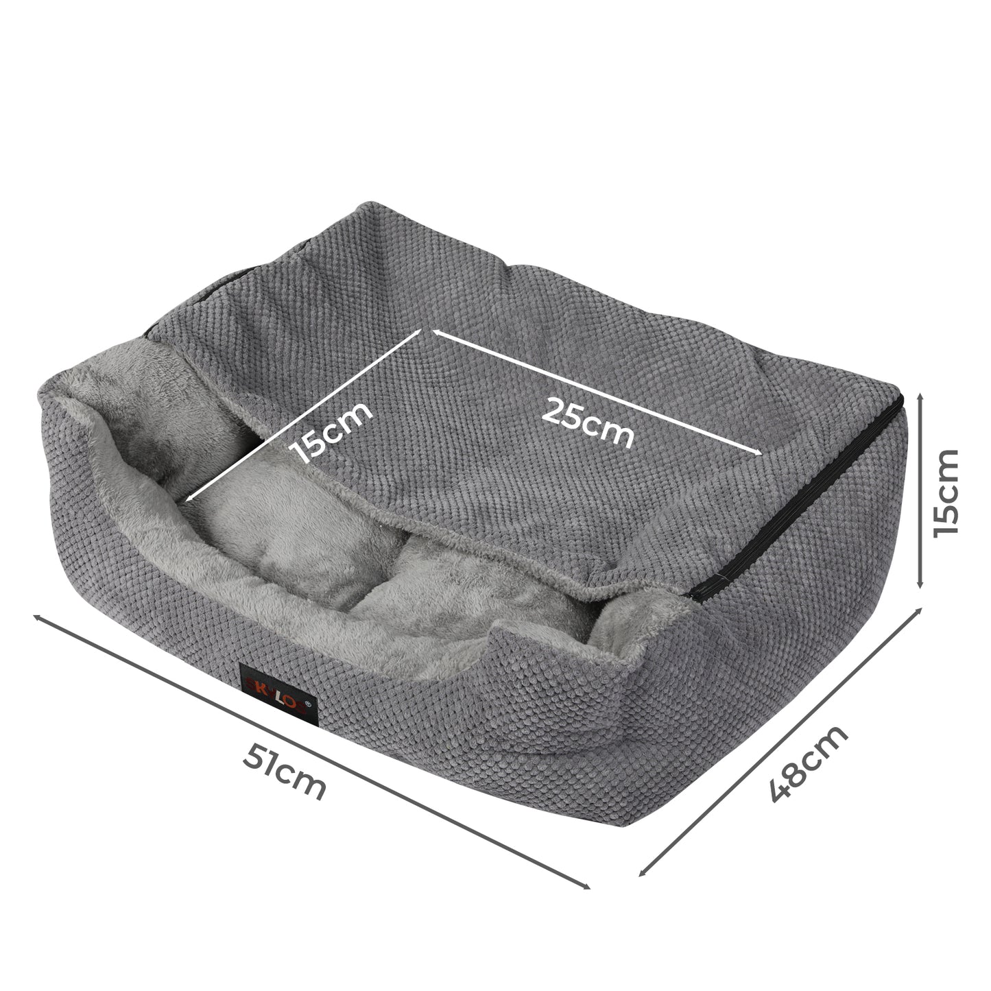 Skylos Dog Bed Cat Cave Bed Small Pet Bed Soft Removable Blanket Washable 51cm