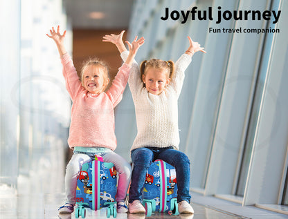 Dekko 17'' Kids Ride On Suitcase Carry On Travel Luggage on Wheel Lightweight