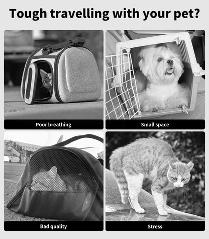 Skylos Pet Car Booster Seat Dog Protector Portable Travel Bed Removable Grey L