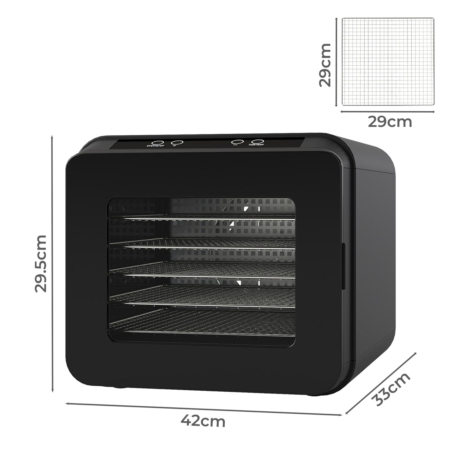 Spector Electric Food Dehydrator 6 Stainless Steel Trays Touch Control 72H Timer