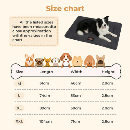 SKYLOS Dog Bed Mattress Soft Plush Cat Bed Non Slip Pet Crate Mat Small Large M