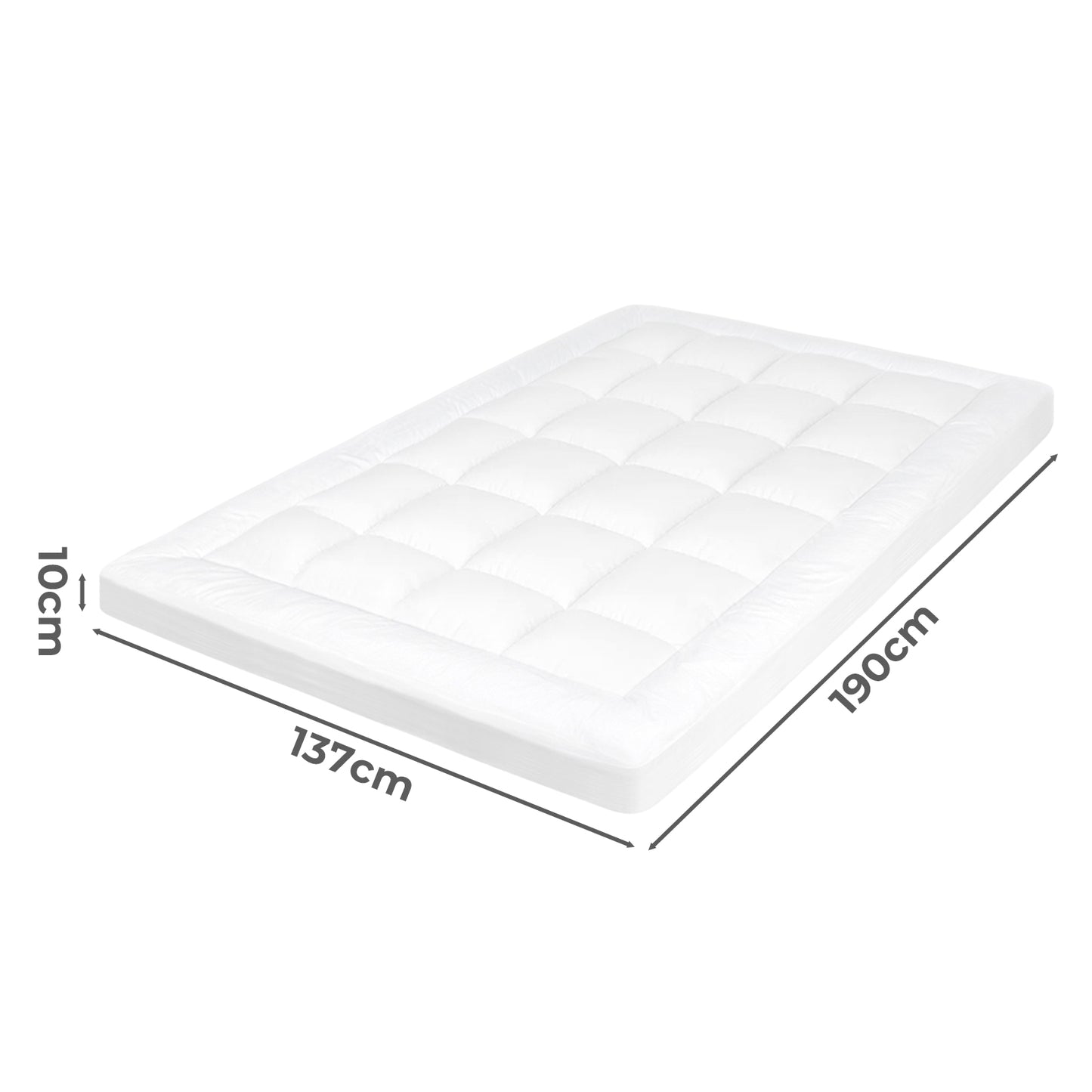 Lavio Mattress Topper Double Size 10cm Deep Soft Microfibre Washable with Strap