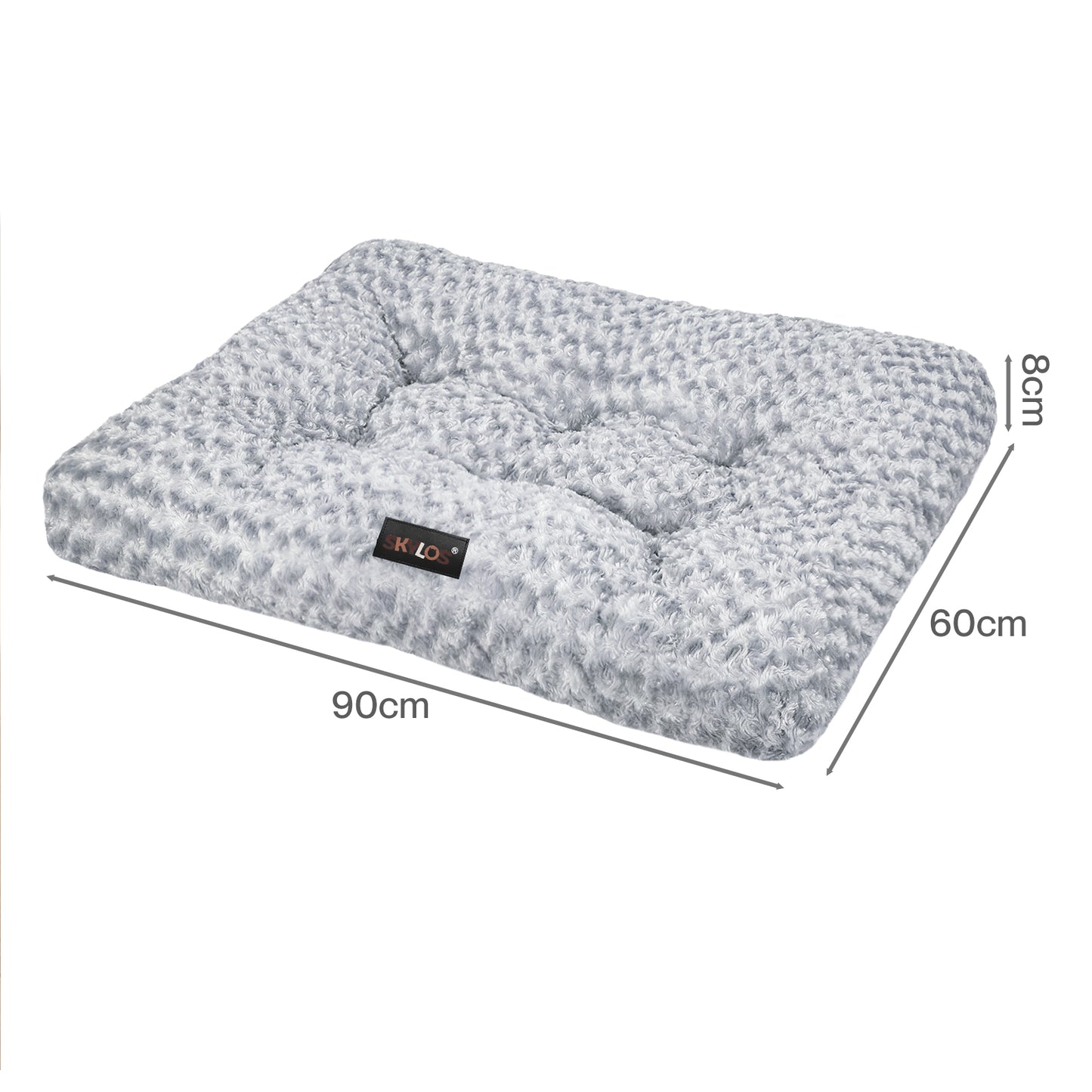 SKYLOS Plush Dog Bed Soft Rose Velvet Non-Slip Pet Crate Keneel Mattress Mat XL