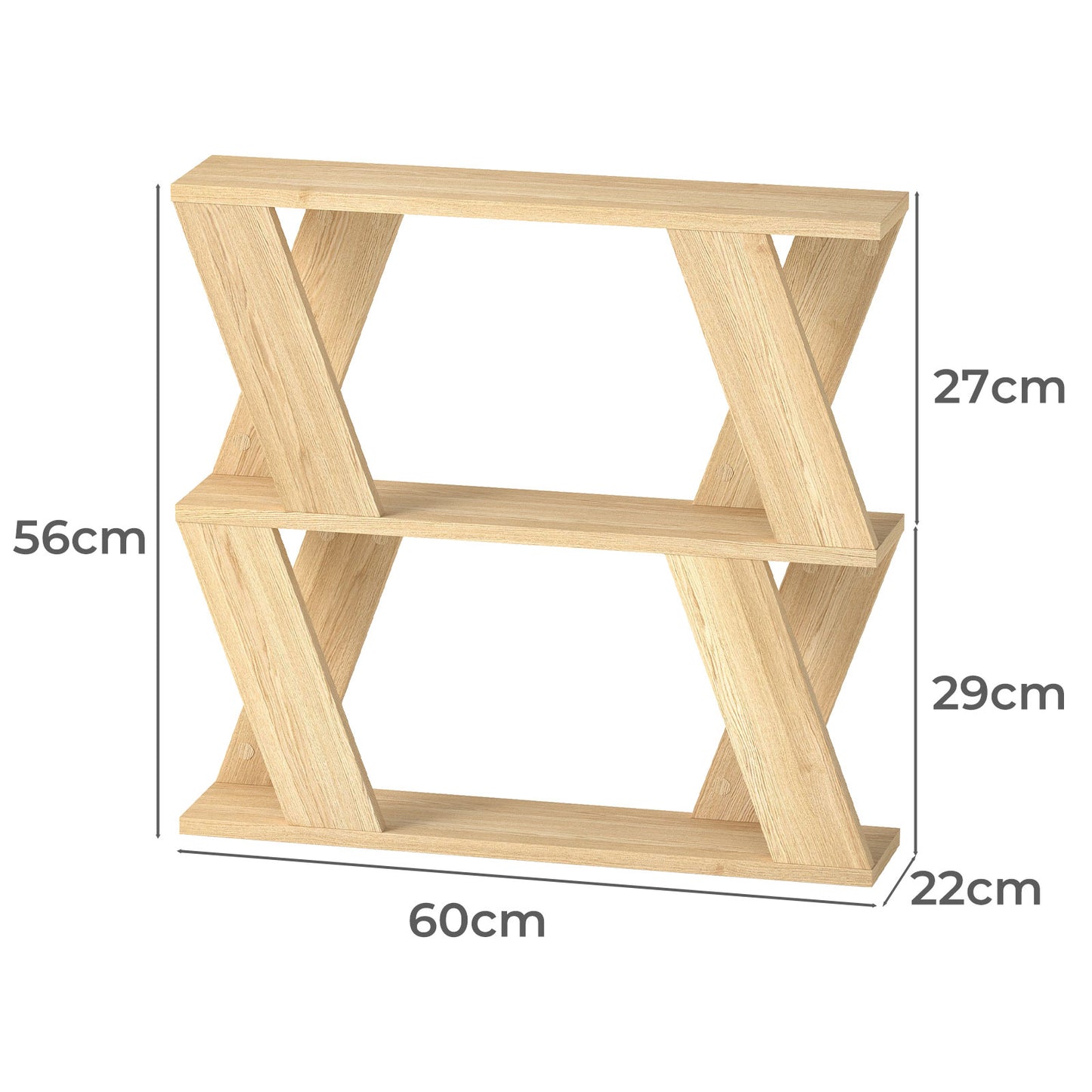 Levede Slim Side Table with Storage Shelf Sofa End  Accent Table Wooden 2 Tier