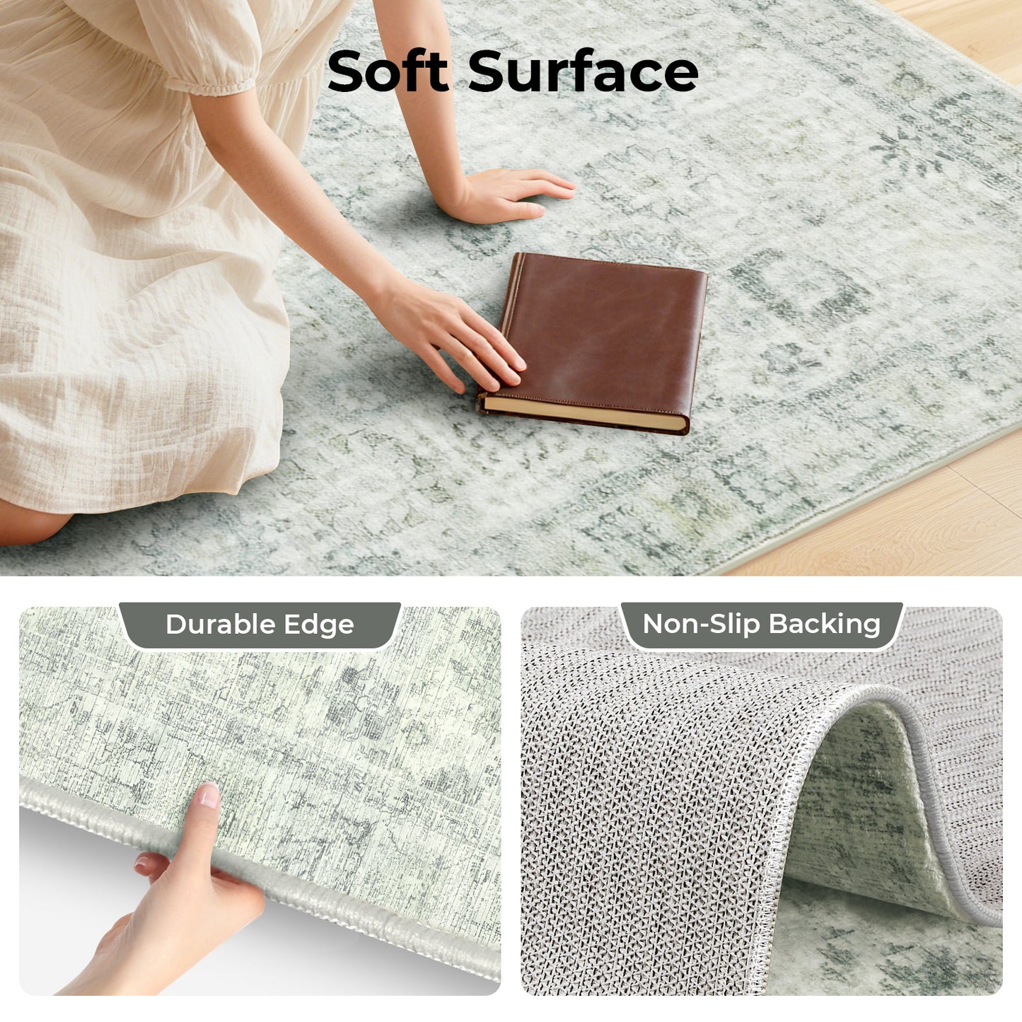 Marlow Large Rugs Non Slip Living Room Area Rug Floor Mat Hallway Bedroom Runner