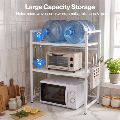 TOQUE 3 Tier Expandable Rack Stand Kitchen Storage Holder Microwave Oven Shelf
