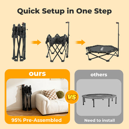 Centra Trampoline Rebounder Mini Fitness Folding Exercise Home Gym Bouncer
