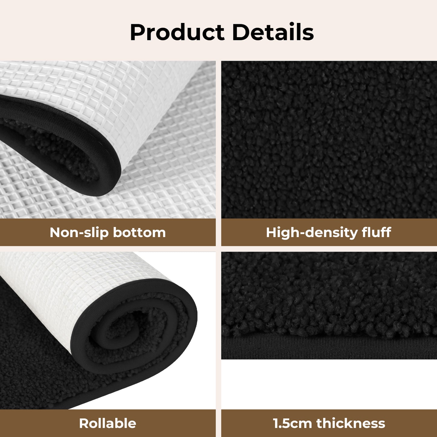 Marlow Large Indoor Door Mat Non Slip Entrance Rug Dirt Trapper Washable Mats