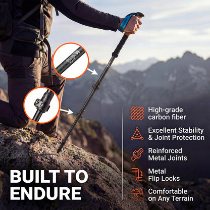 Mountview Trekking Poles Lightweight Walking Poles Hiking Sticks with Cork Grips