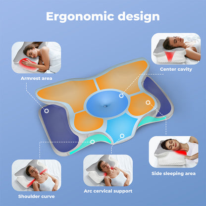 Lavio Ergonomic Memory Foam Pillow For Cervical Shoulder Orthopedic Pain Relief