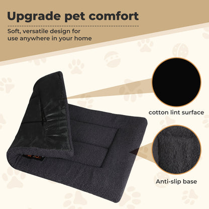 SKYLOS Large Dog Bed Foam Mattress Plush Pet Bed Non Slip Crate Mat XL 89x58cm