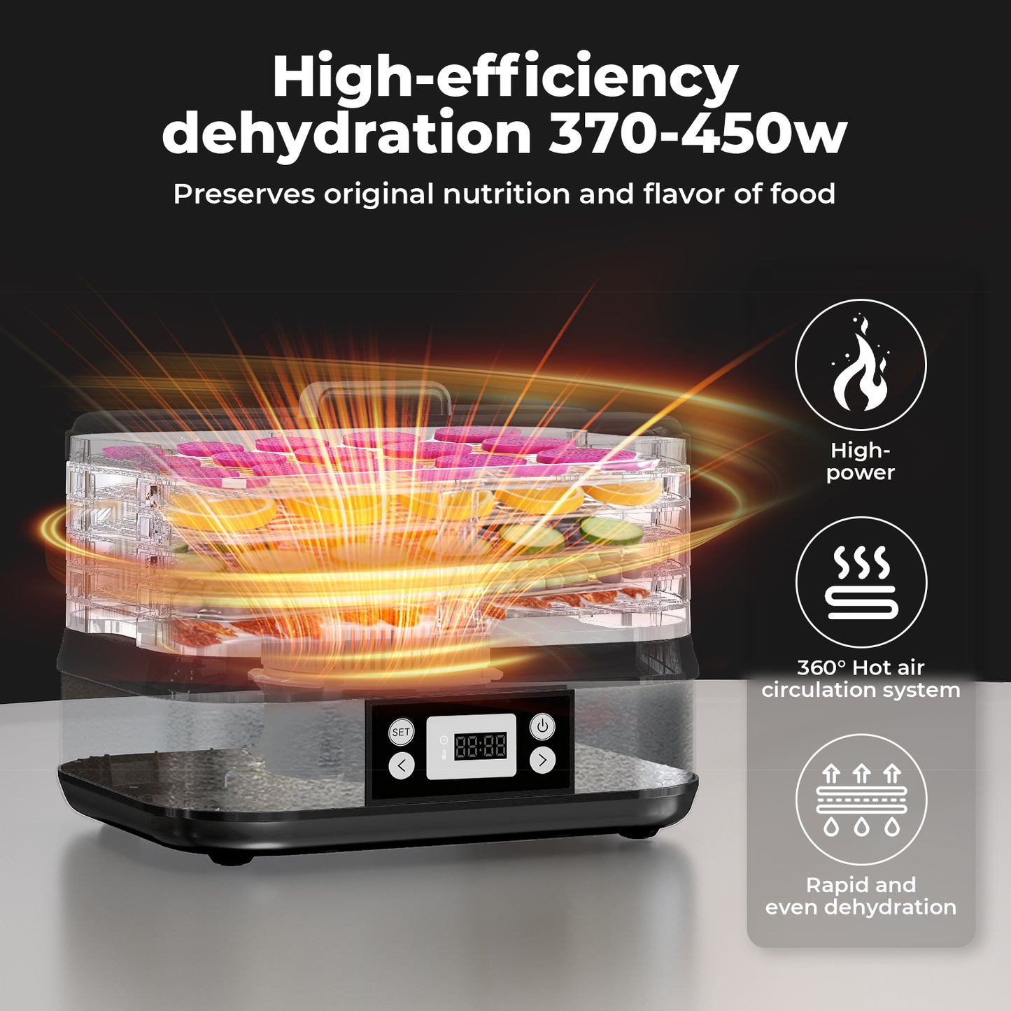 Spector Electric Food Dehydrator Fruit Meat Beef Veg Dryer Machine 5/6 Trays