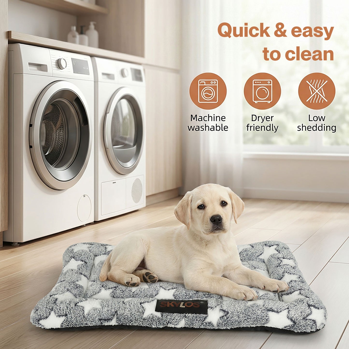 Skylos Dog Bed Arctic Fleece Soft Pet Cushion Mattress Small Dog Puppy Crate Mat