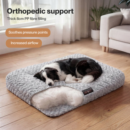 Skylos Dog Bed Soft Velvet Non-Slip Pet Crate Keneel Mattress Mat Small Large