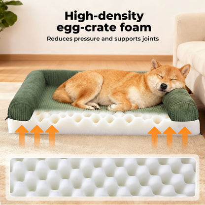 Skylos Orthopedic Small Dog Bed Washable Puppy Sofa Bed Soft Corduroy Pet Bed